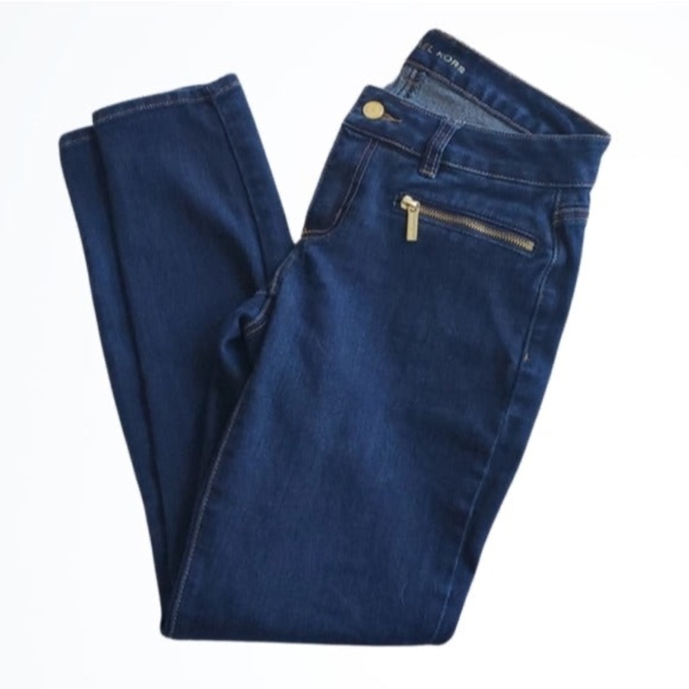 Michael Kors Dark Wash Mid Rise Skinny Jeans Zipper Pockets Size 2!!🤍
